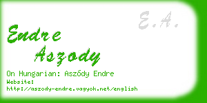 endre aszody business card